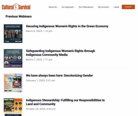 cultural survival webinars